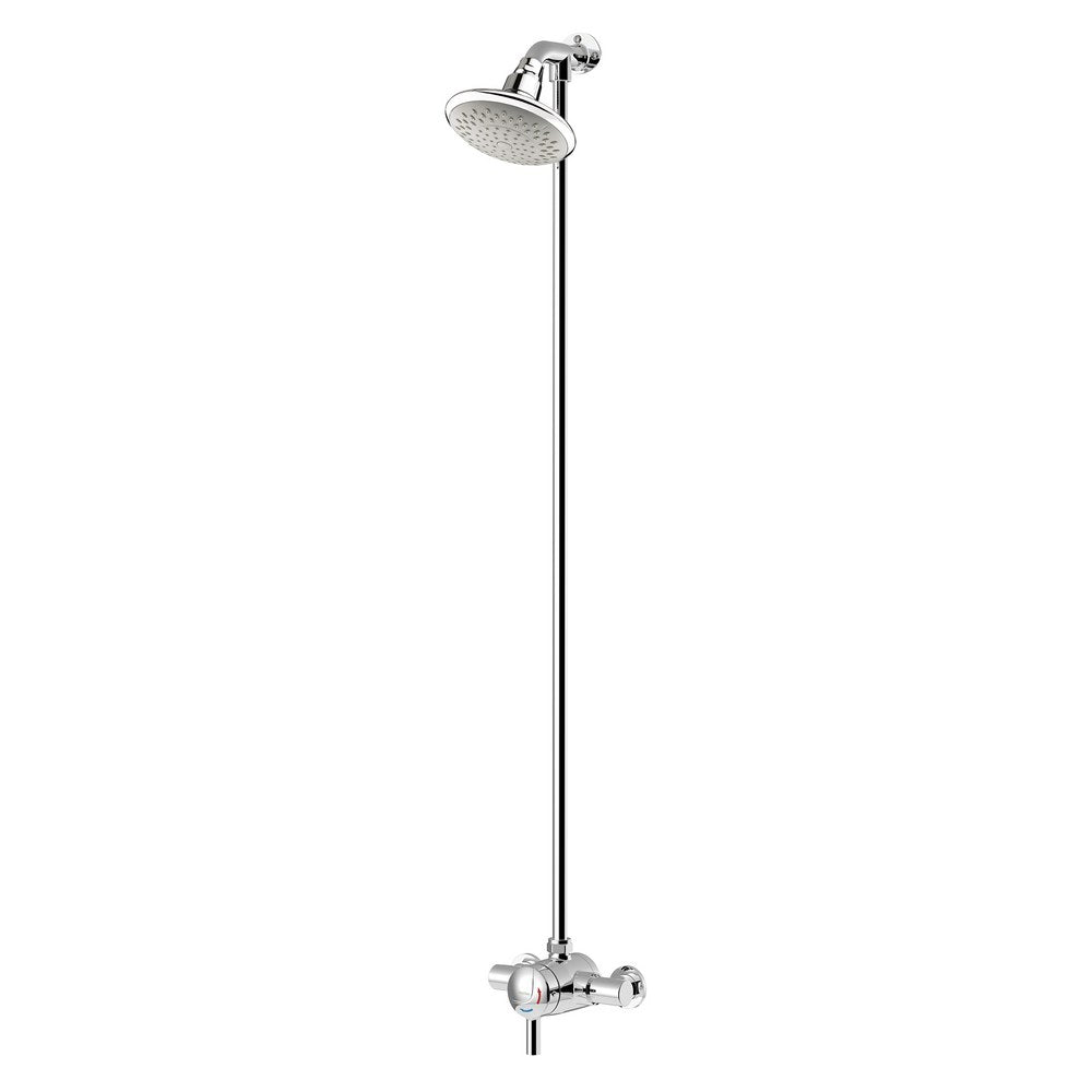Bristan OPAC Thermostatic Exposed Mini Shower Valve with Top Outlet Rigid Riser in Chrome