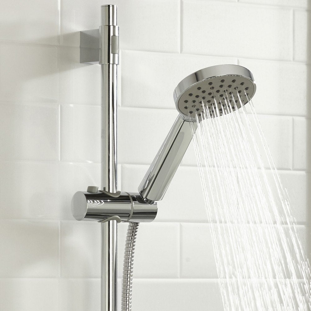 Bristan Onza Thermostatic Exposed Shower Valve with Riser Kit in Chrome Shower Handset On