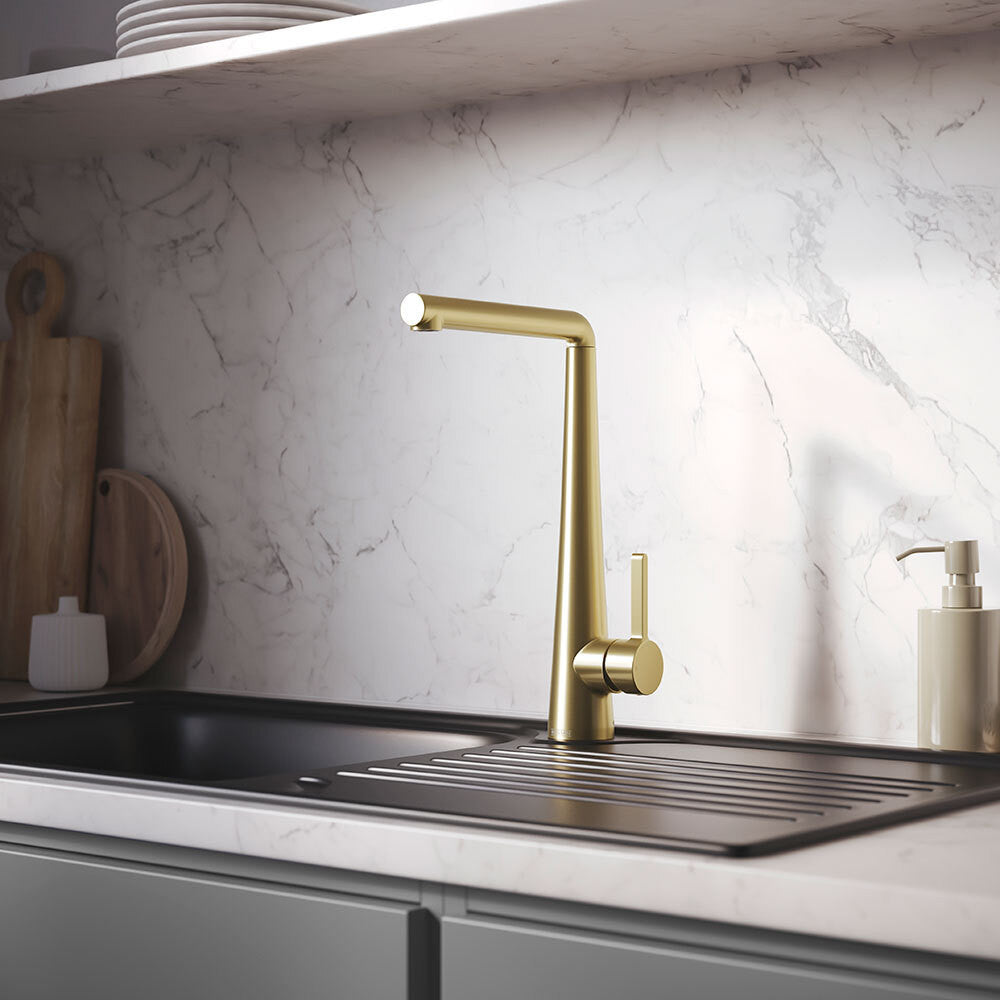 Bristan Pine Easyfit Kitchen Sink Mixer in Brushed Brass lifestyle