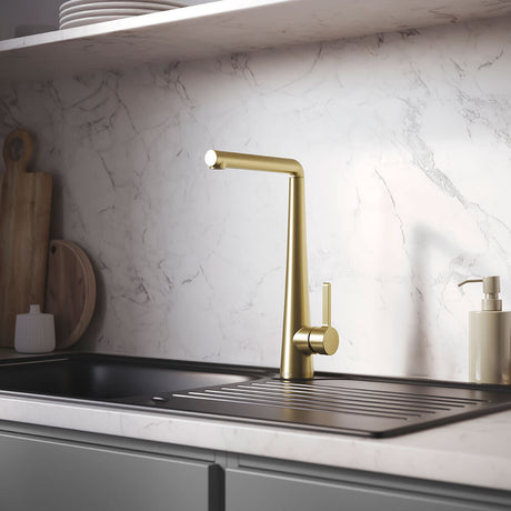 Bristan Pine Easyfit Kitchen Sink Mixer in Brushed Brass lifestyle