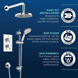 Bristan Prism Concealed Shower Pack with Fixed Head and Handset in Brushed Brass features 2