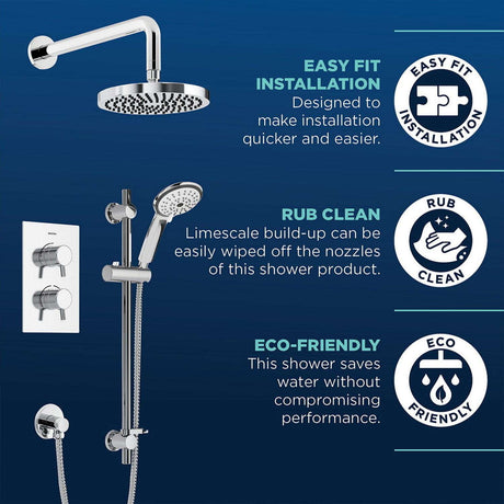 Bristan Prism Concealed Shower Pack with Fixed Head and Handset in Brushed Brass features 2