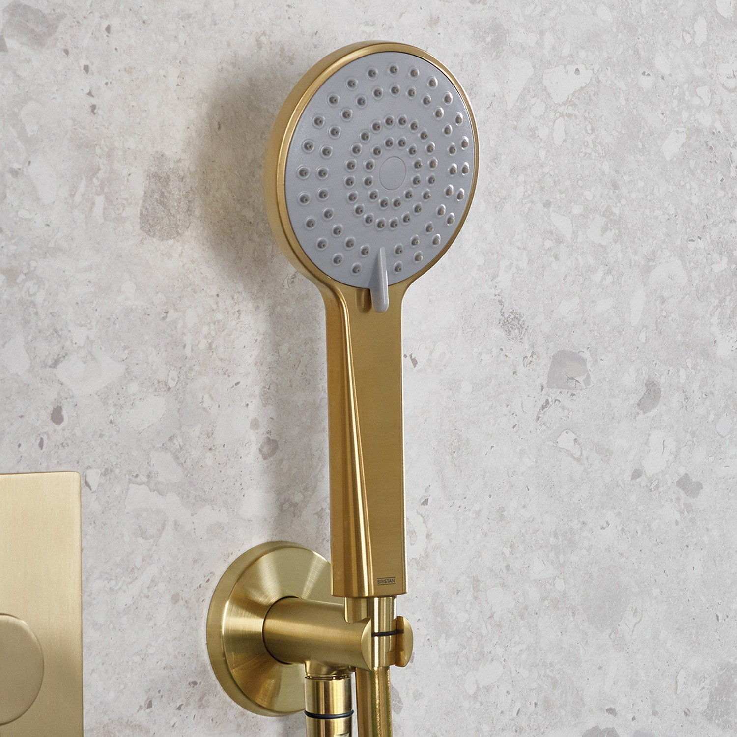 Bristan Prism Concealed Shower Pack with Fixed Head and Handset in Brushed Brass lifestyle 4