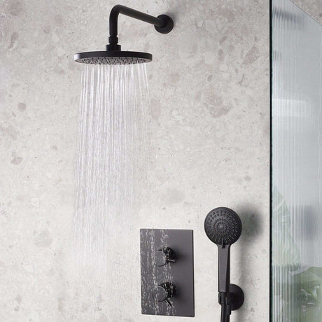 Bristan Prism Concealed Shower Pack with Fixed Head and Handset in Matt Black lifestyle
