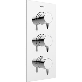 Bristan Prism Recessed Thermostatic Dual Control Shower Valve with Integral Triple Outlet Diverter and Stopcock Chrome