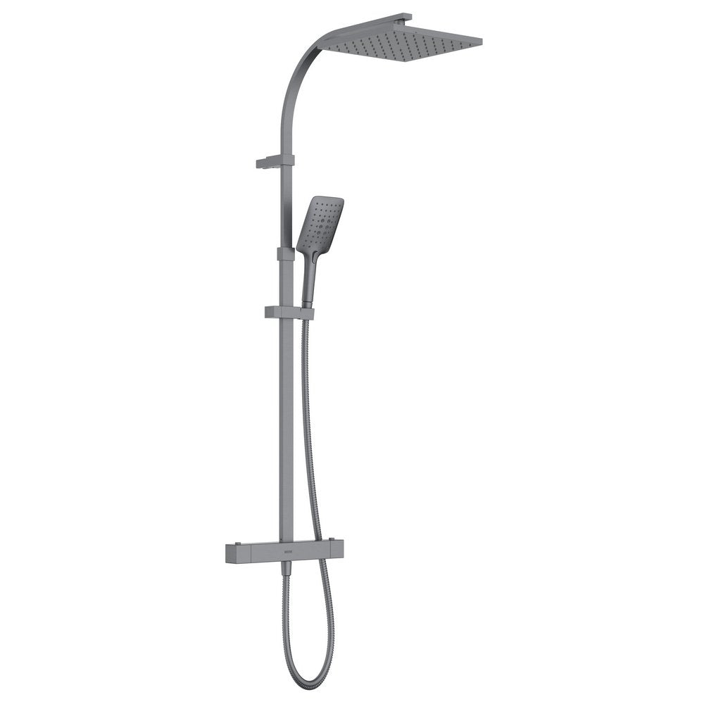 Bristan Quadrato Safe Touch Thermostatic Rigid Riser Bar Shower in Gunmetal