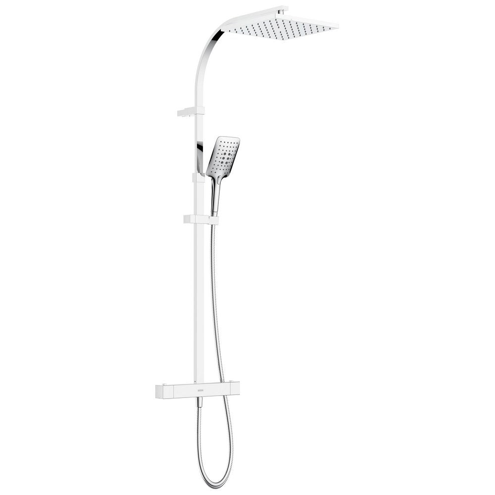 QDSHXDIVCTFFC Bristan Quadrato Thermostatic Bar Shower with Rigid Riser & Diverter