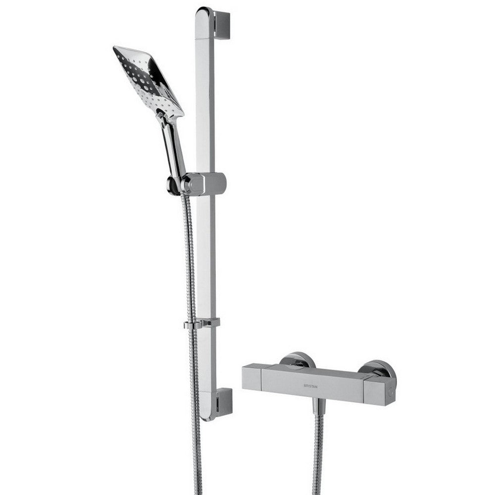 Bristan Qubo Thermostatic Bar Shower with Multi Function Shower Handset