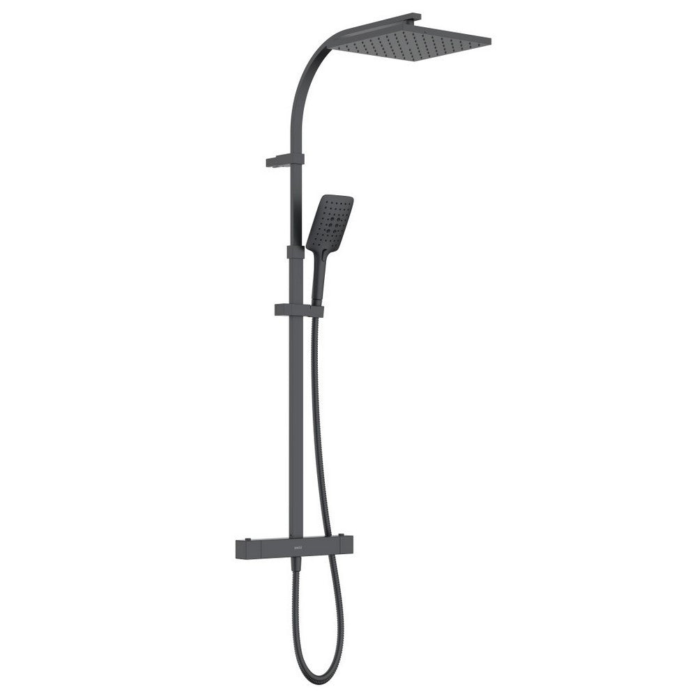 Bristan Qubo Thermostatic Bar Shower with Rigid Riser in Black