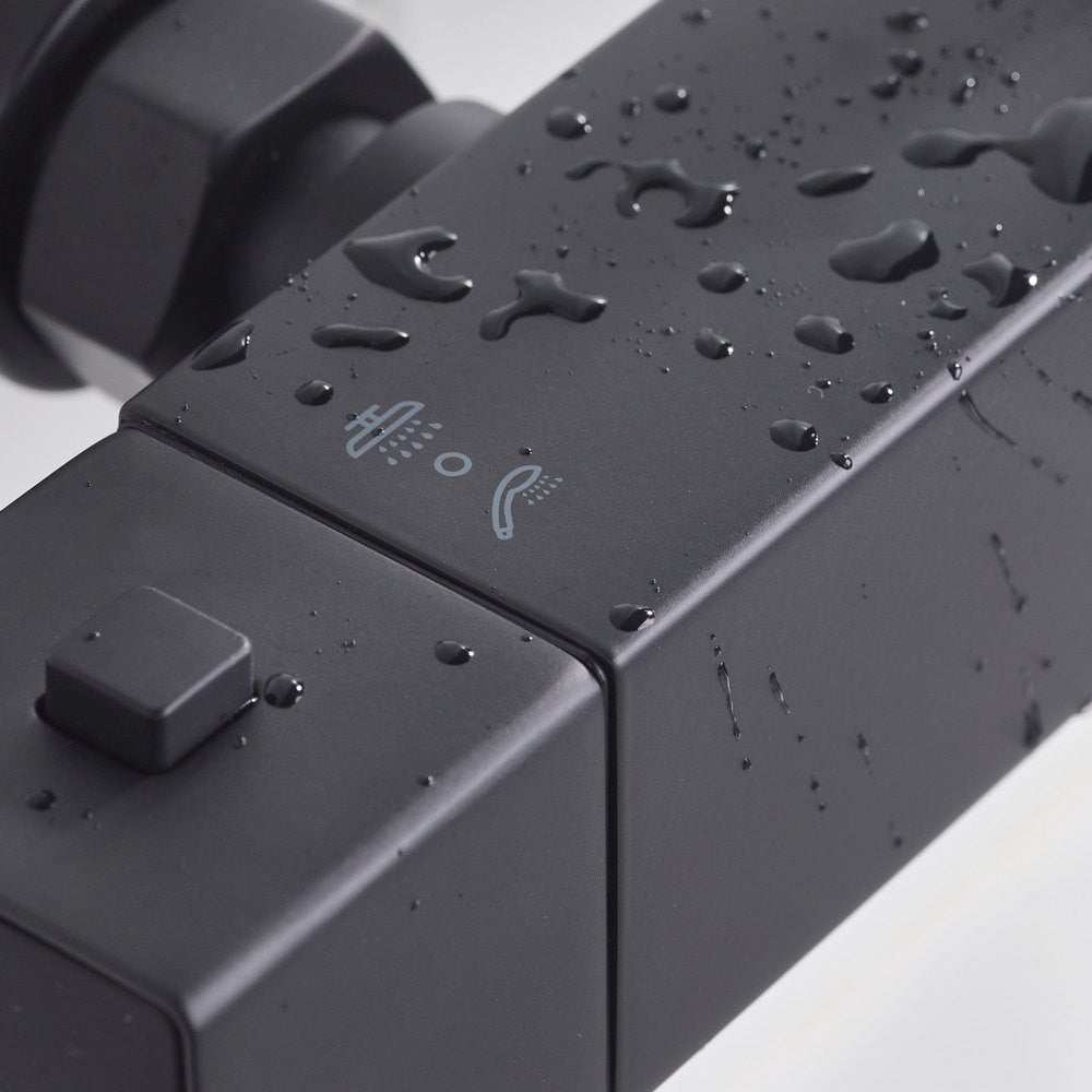 Bristan Qubo Thermostatic Bar Shower with Rigid Riser in Black lifestyle 3