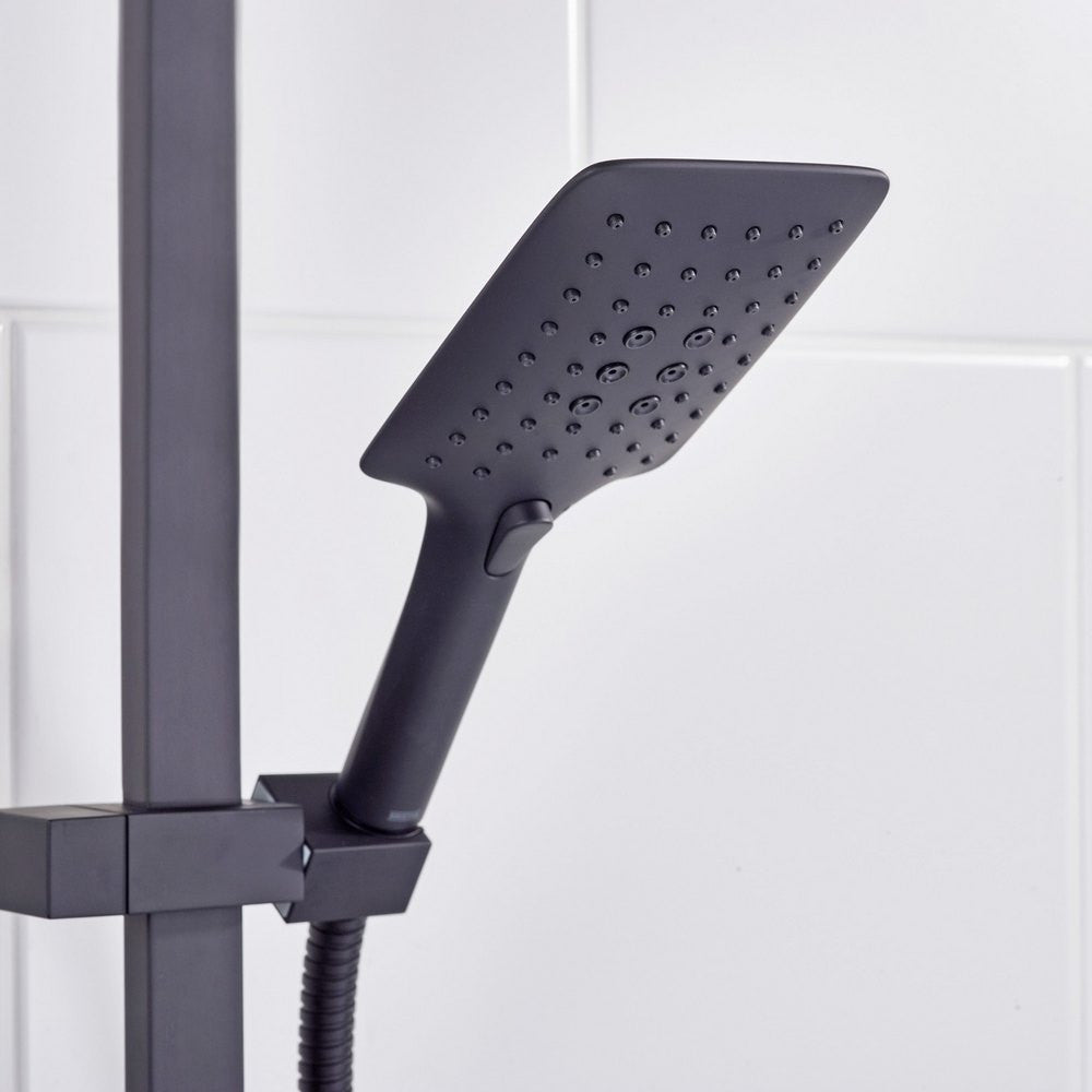 Bristan Qubo Thermostatic Bar Shower with Rigid Riser in Black lifestyle 4