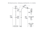 Bristan Qubo Thermostatic Bar Shower with Rigid Riser in Brushed Brass dimensions