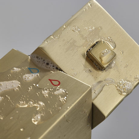 Bristan Qubo Thermostatic Bar Shower with Rigid Riser in Brushed Brass lifestyle 5