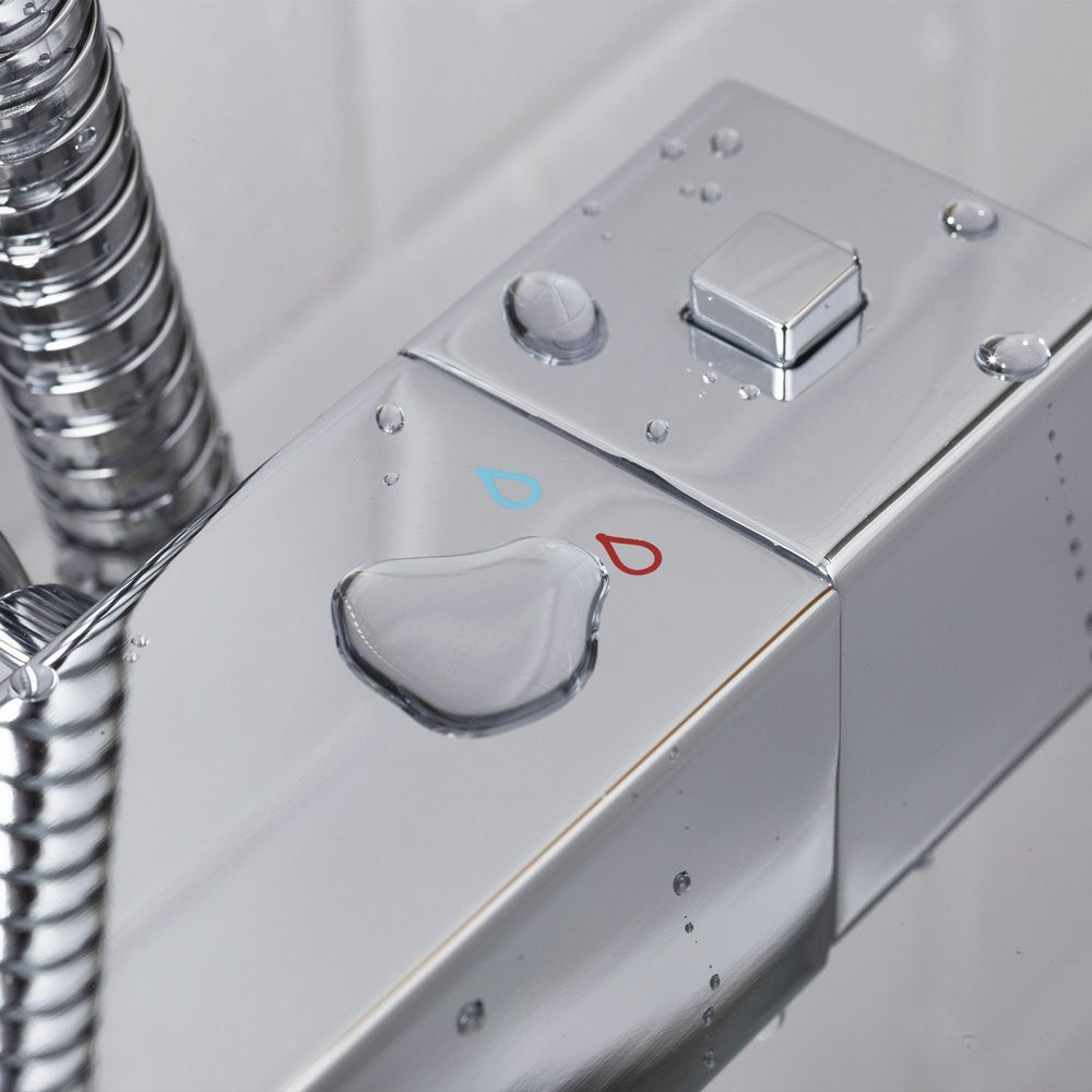 Bristan Qubo Thermostatic Bar Shower with Rigid Riser in Chrome lifestyle 3
