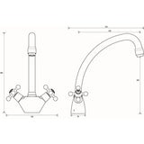 RGSNKEFC Bristan Regency Easyfit Sink Mixer in Chrome Line Drawing