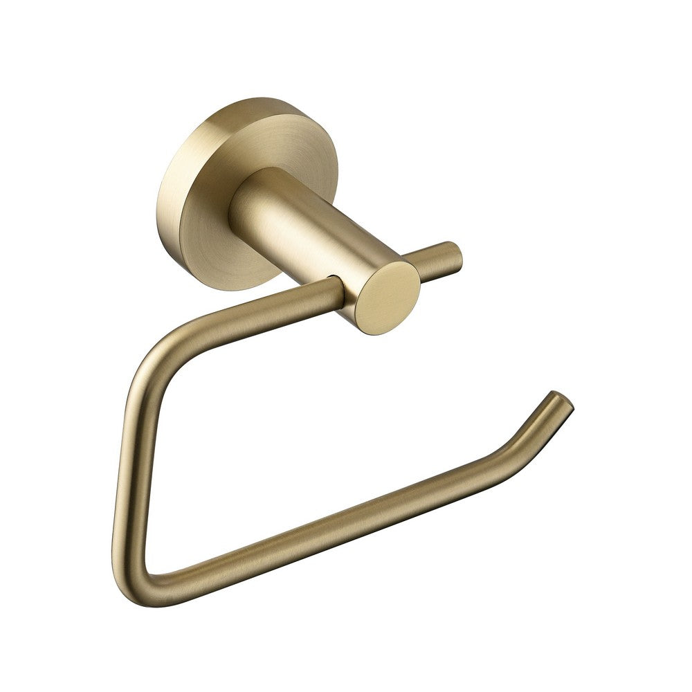 Bristan Round Toilet Roll Holder in Brushed Brass