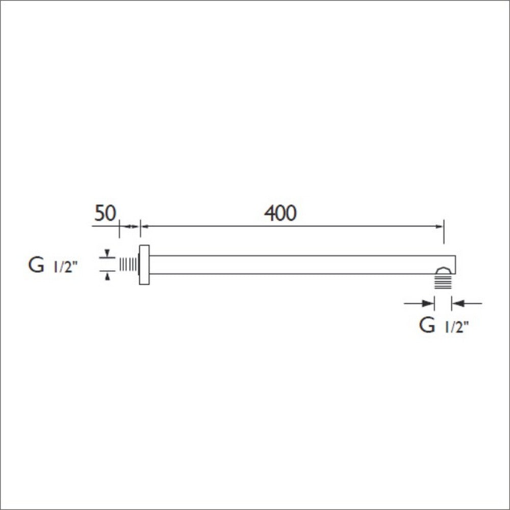 Bristan Round Wall Mounted Shower Arm in Chrome Dimensions