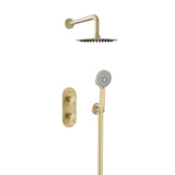Bristan Saffron Concealed Dual Control Two Outlet Shower Pack in Brushed Brass
