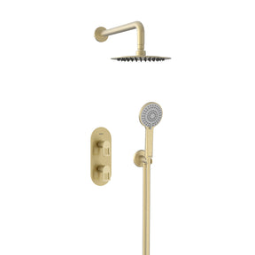 Bristan Saffron Concealed Dual Control Two Outlet Shower Pack in Brushed Brass