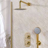 Bristan Saffron Concealed Dual Control Two Outlet Shower Pack in Brushed Brass lifestyle