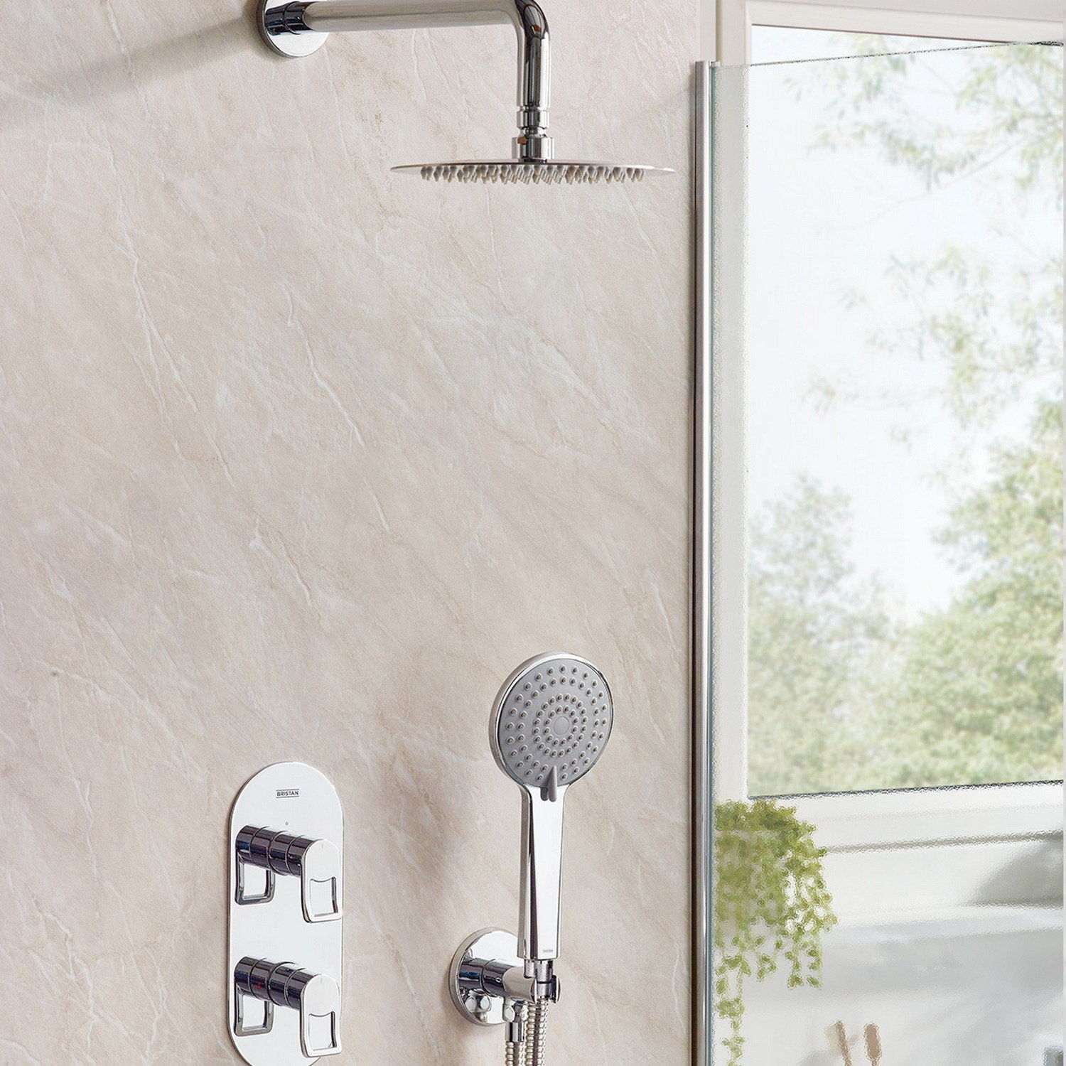 Bristan Saffron Concealed Dual Control Two Outlet Shower Pack in Chrome lifestyle