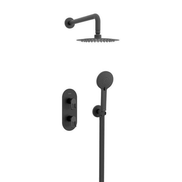 Bristan Saffron Concealed Dual Control Two Outlet Shower Pack in Matt Black