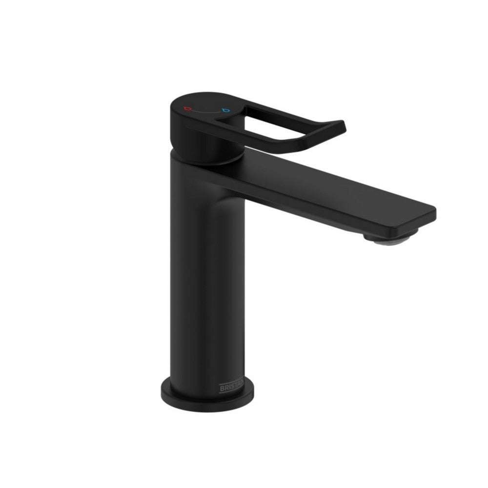 SAFESBASBLK Bristan Saffron Eco Start Basin Mixer with Clicker Waste in Black