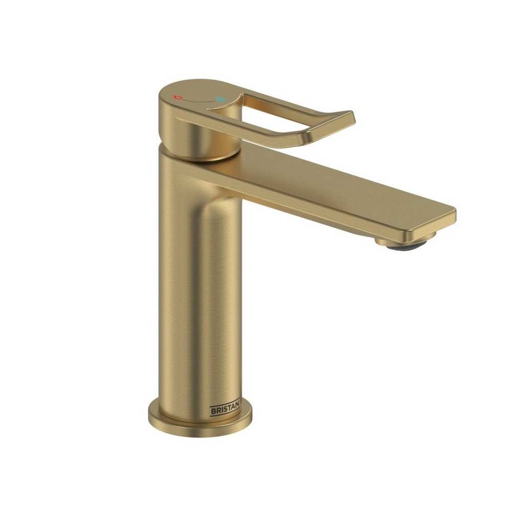 SAFESBASBB Bristan Saffron Eco Start Basin Mixer with Clicker Waste in Brushed Brass