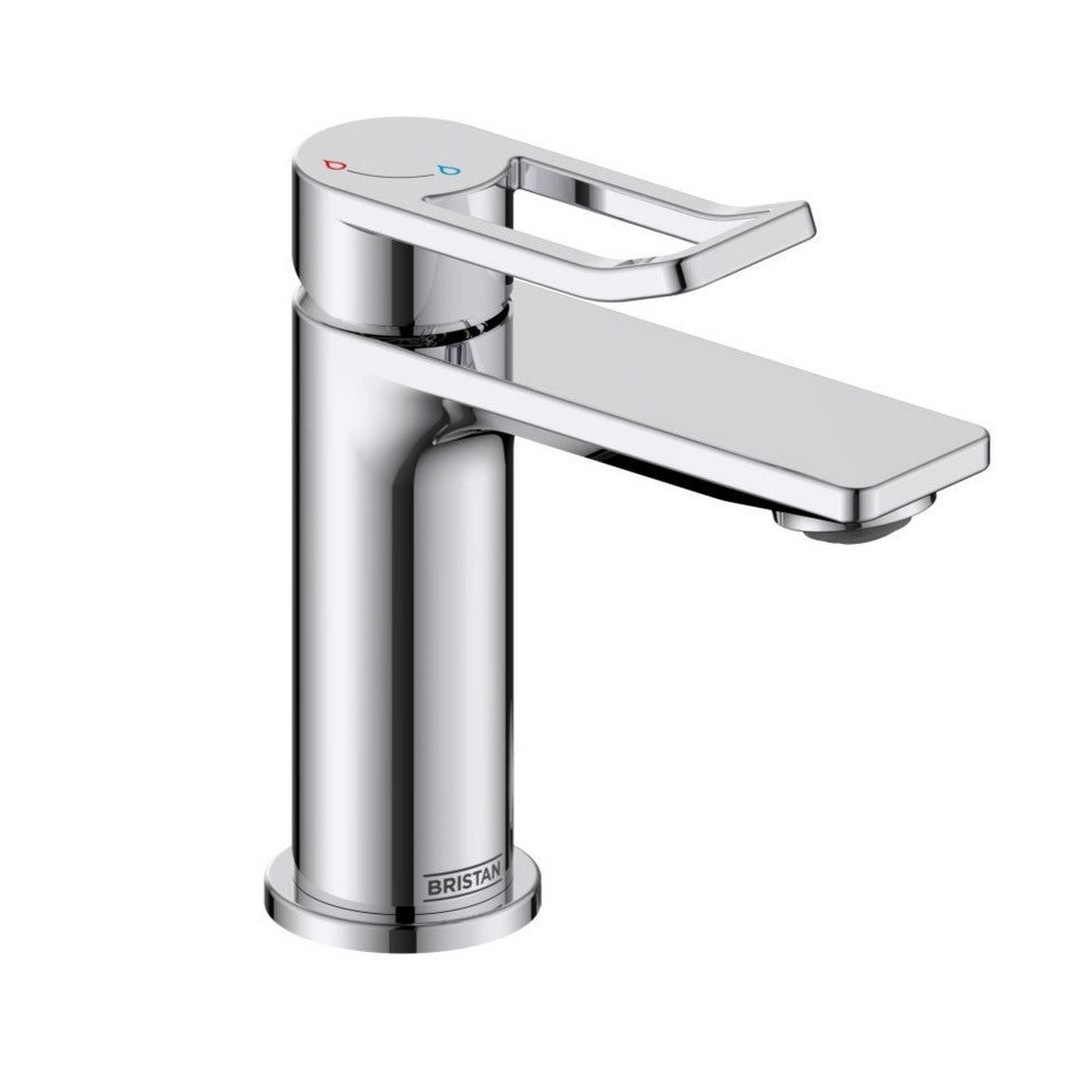 SAFESSMBASC Bristan Saffron Eco Start Small Basin Mixer with Clicker Waste in Chrome