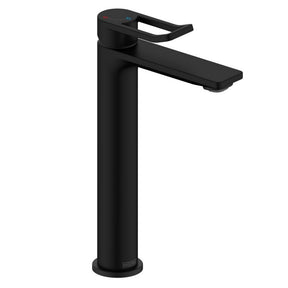 SAFESTLBASBLK Bristan Saffron Eco Start Tall Basin Mixer with Clicker Waste in Black