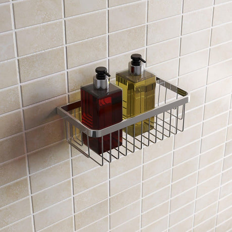 COMPBASK03C Bristan Small Wall Fixed Wire Basket Lifestyle