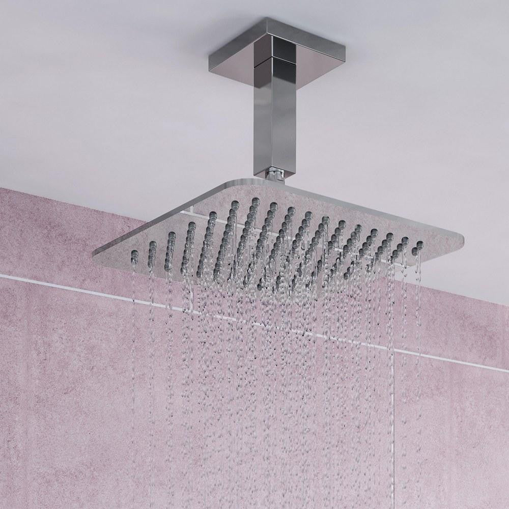 Bristan Stainless Steel Slimline 200mm Square Fixed Shower Head lifestyle