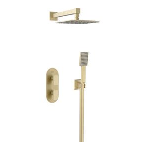 Bristan Tangram Concealed Dual Control Two Outlet Shower Pack in Brushed Brass