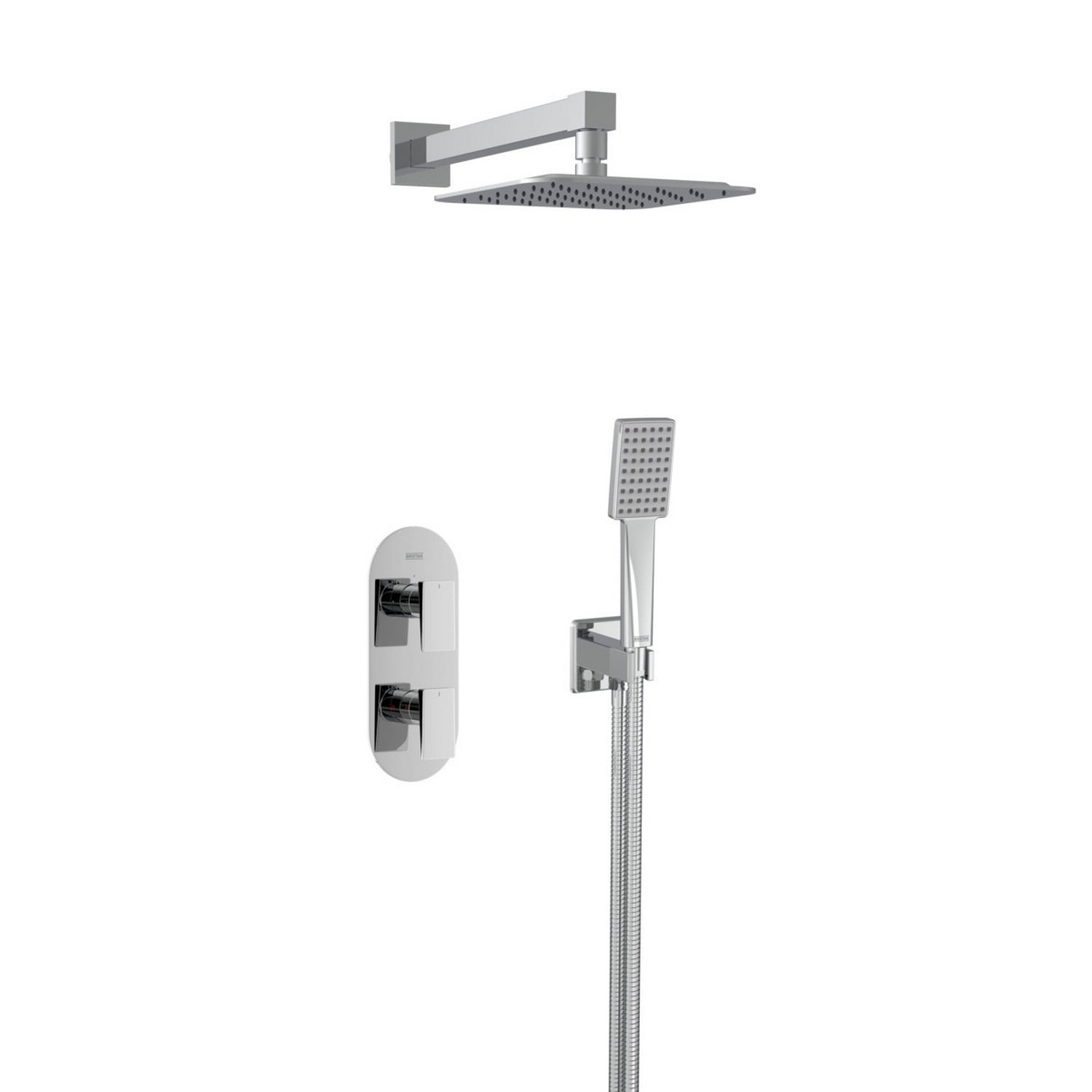Bristan Tangram Concealed Dual Control Two Outlet Shower Pack in Chrome