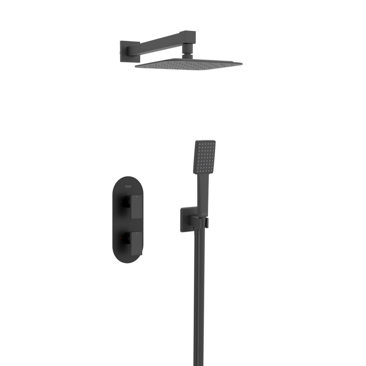 Bristan Tangram Concealed Dual Control Two Outlet Shower Pack in Matt Black