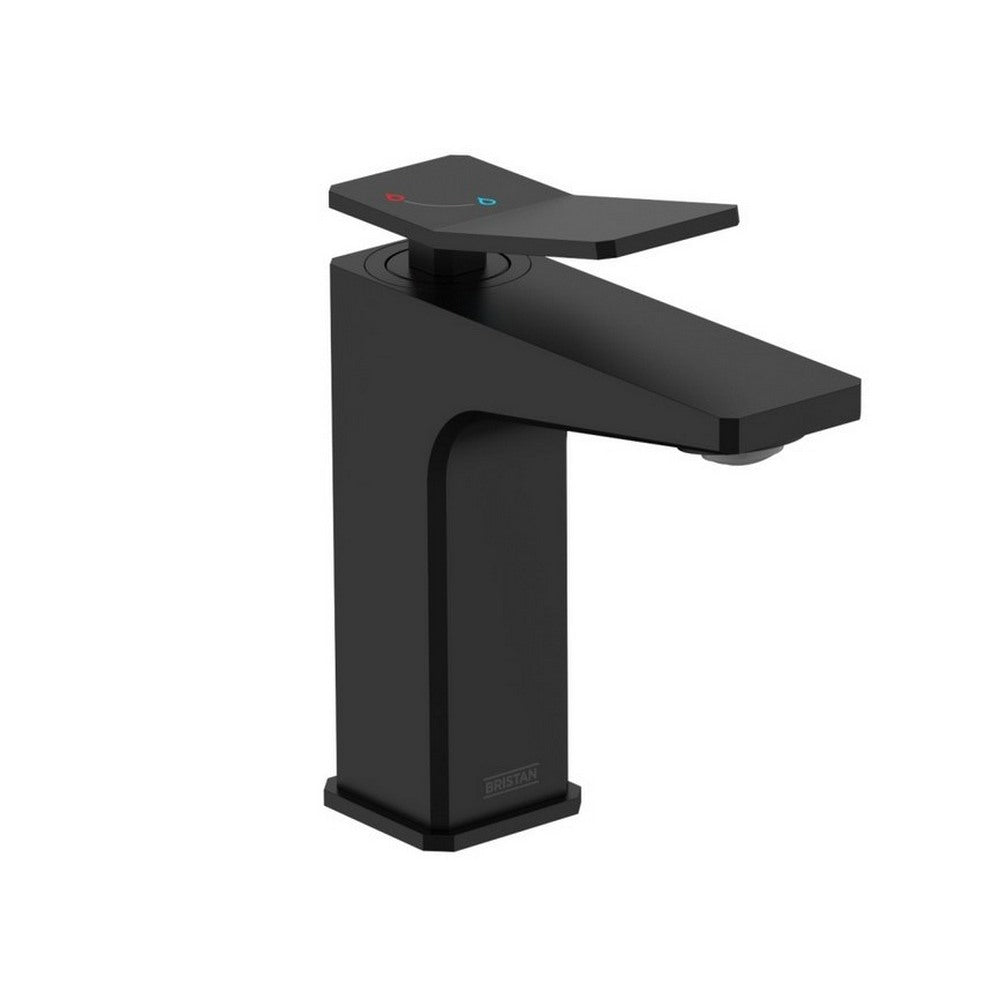 Bristan Tangram Eco Start Basin Mixer with Clicker Waste in Black