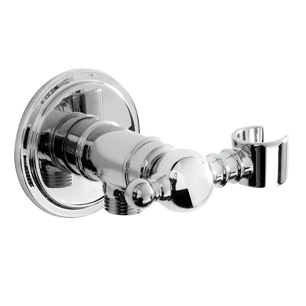 Bristan Traditional Rounded Wall Outlet with Handset Holder in Chrome