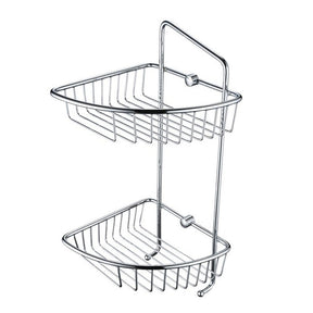 Bristan Two Tier Wall Fixed Wire Basket in Chrome