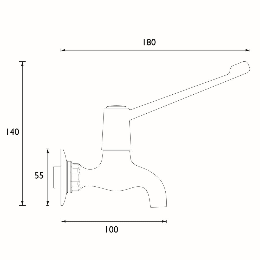 Bristan Value Lever Bib Taps With 6 Inch Lever Handles Dimensions