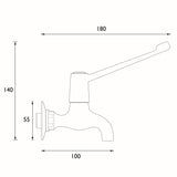 Bristan Value Lever Bib Taps With 6 Inch Lever Handles Dimensions