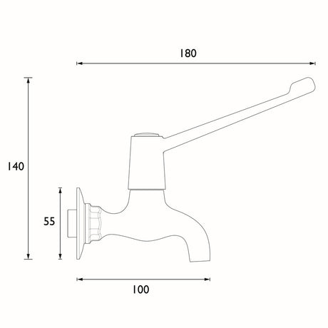 Bristan Value Lever Bib Taps With 6 Inch Lever Handles Dimensions