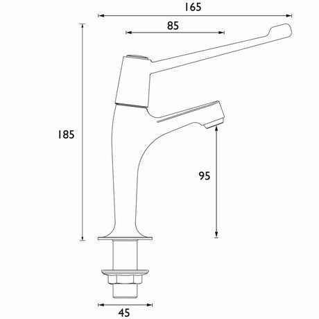 Bristan Value Lever High Neck Pillar Kitchen Taps with 6 Inch Handles Dimensions