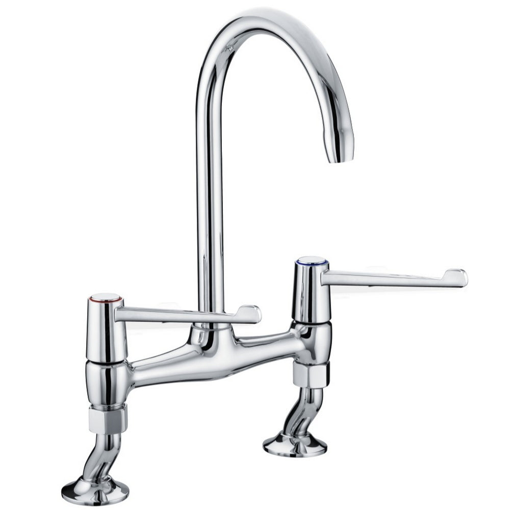 Bristan Value Lever Kitchen Bridge Sink Mixer with 6 Inch Handles