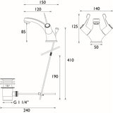 Bristan Value Lever Mono Basin Mixer With Pop Up Waste Dimensions