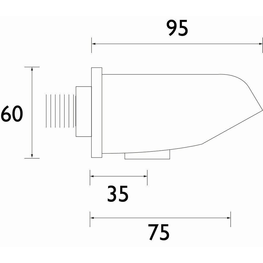 VR1000 Bristan Vandal Resistant Shower Head Line Drawing
