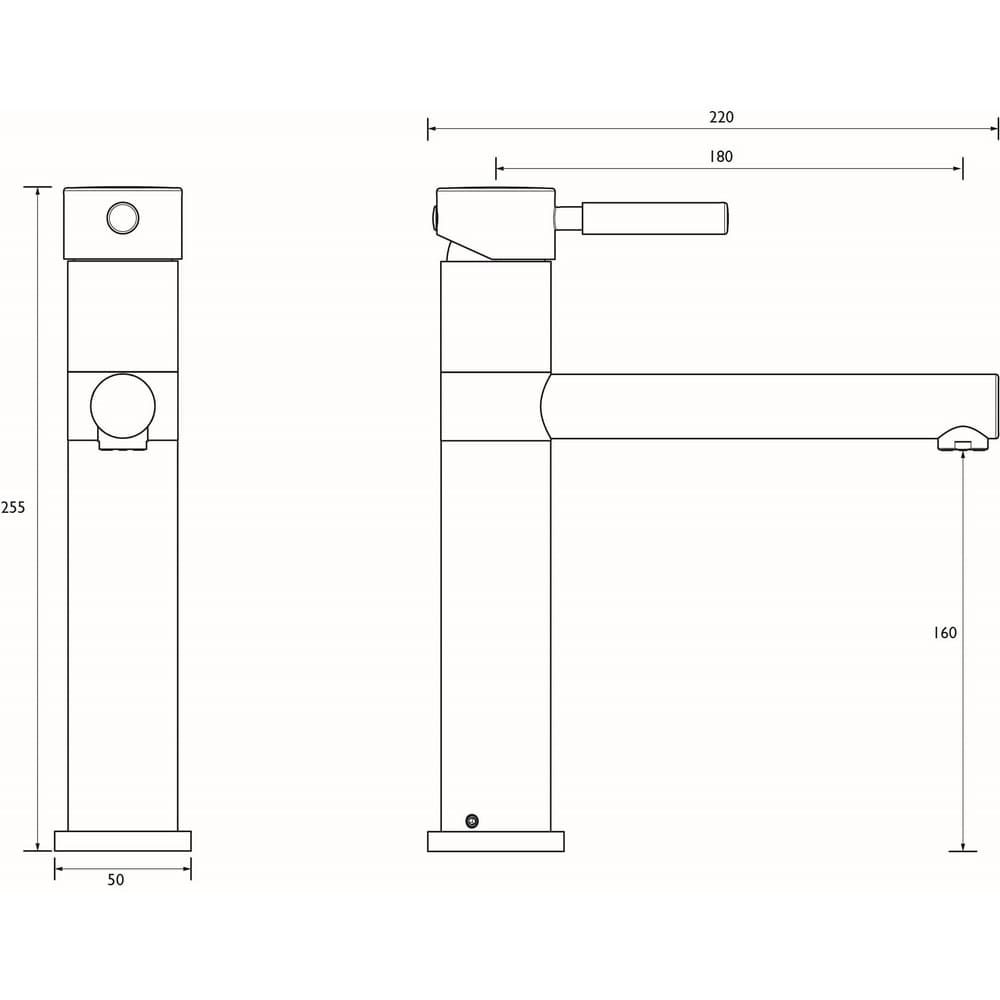 VGSNKEFC Bristan Vegas Easyfit Mono Sink Mixer in Chrome Line Drawing