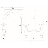 Bristan X Head Deck Kitchen Mixer Tap in Chrome