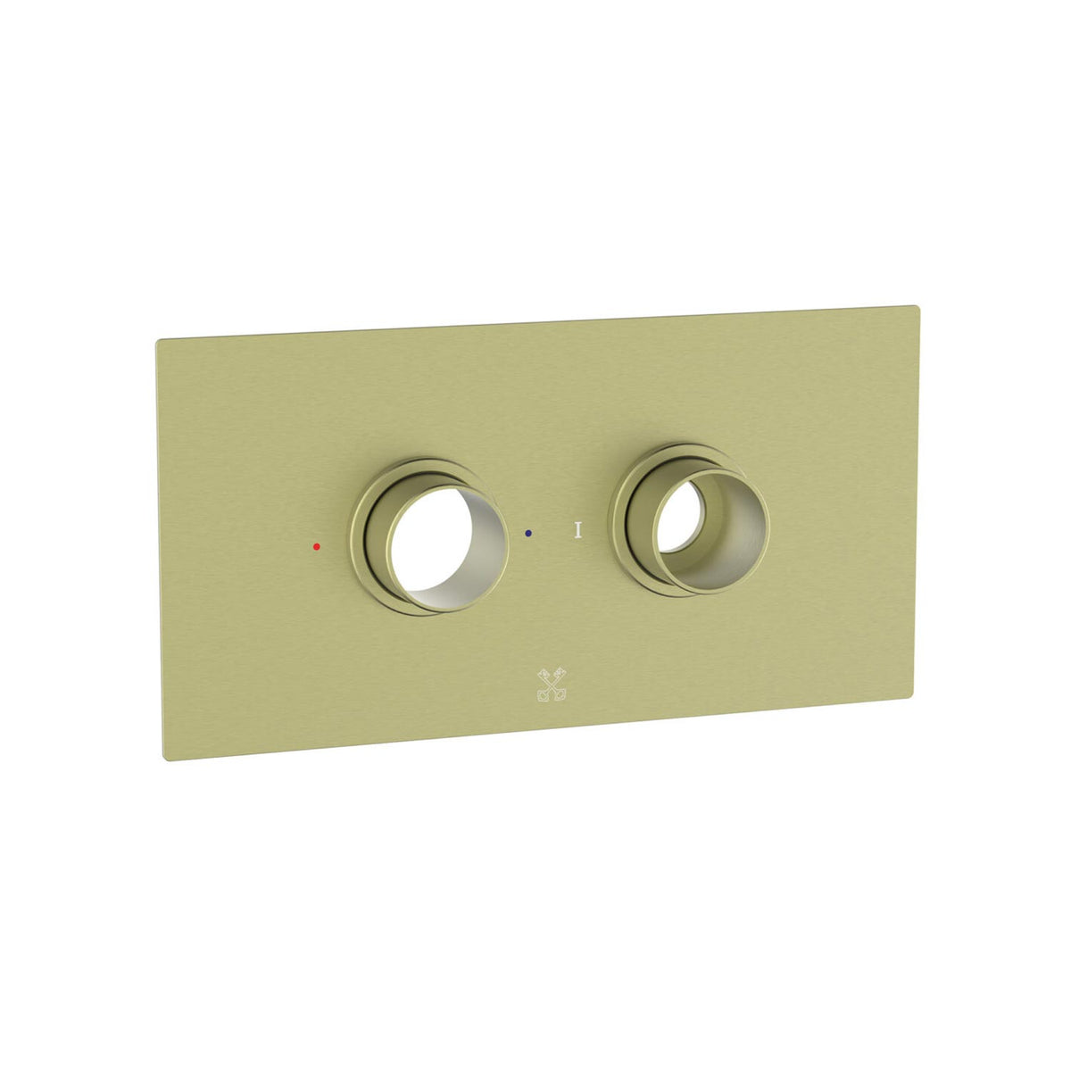 Cudore Concealed One Outlet Shower Valve with Horizontal Brushed Brass Plate