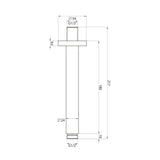 Brushed Bronze Round Ceiling Mounted Shower Arm dimensions