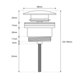 Brushed Nickel Universal Basin Waste Dimensions